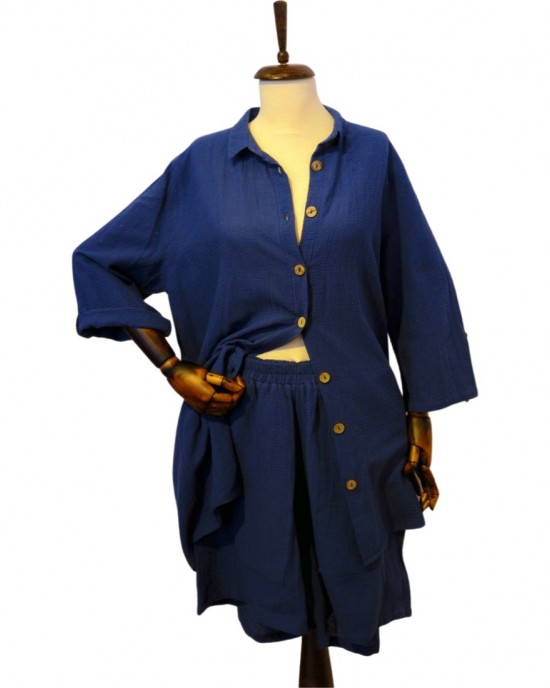 The Sile Fabric Şortlu Gömlek Takım