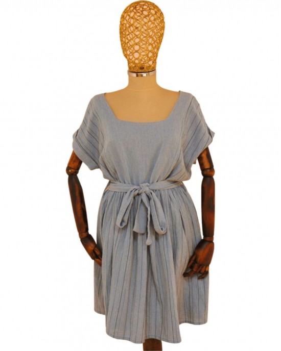 The Sile Fabric ŞİLE BEZİ Çizgili Elbise